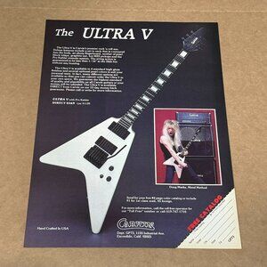 Doug Marks - Ultra V - Carvin Guitars - 1986 Print Advertisement